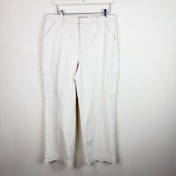Joe's Cream Cargo Jeans Wide Leg Pants Woman's Size 34 - Picture 1 of 8